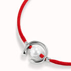 Red cord bracelet with a pearl
